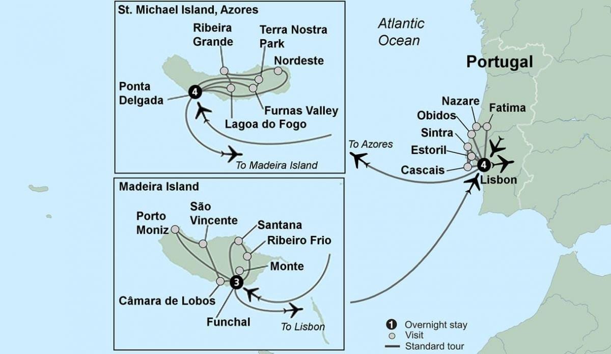 mappa di isole portoghesi