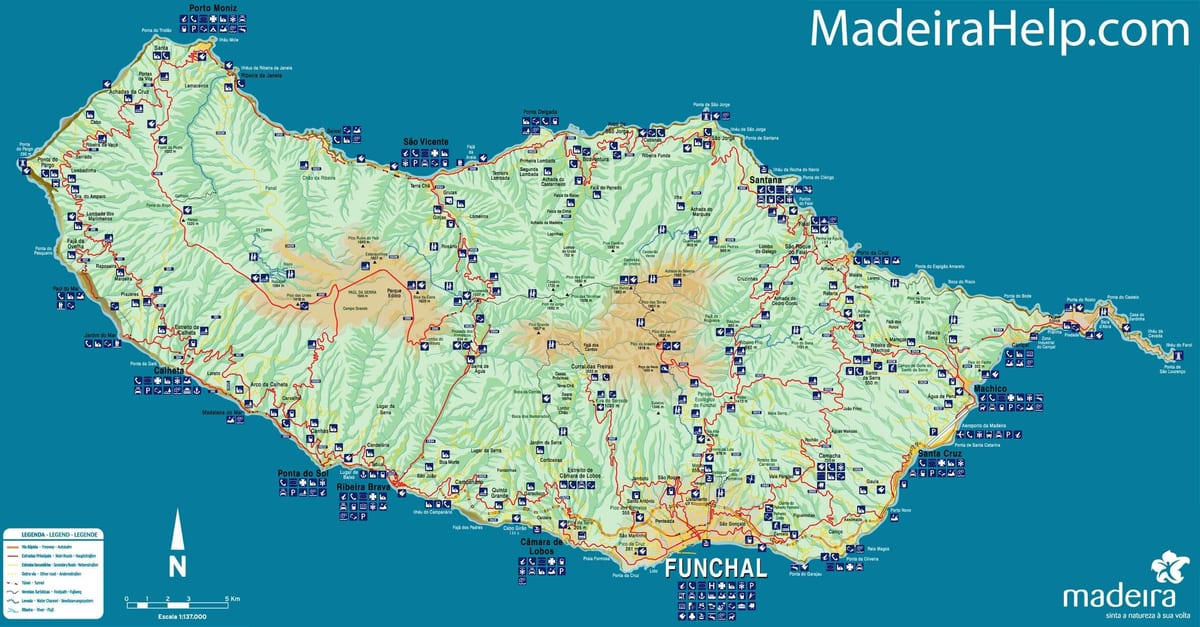 mappa del Portogallo Madeira