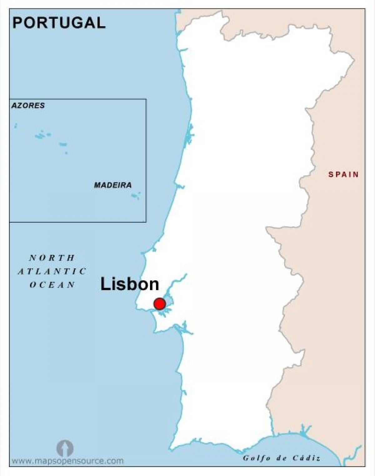 capitale del Portogallo mappa