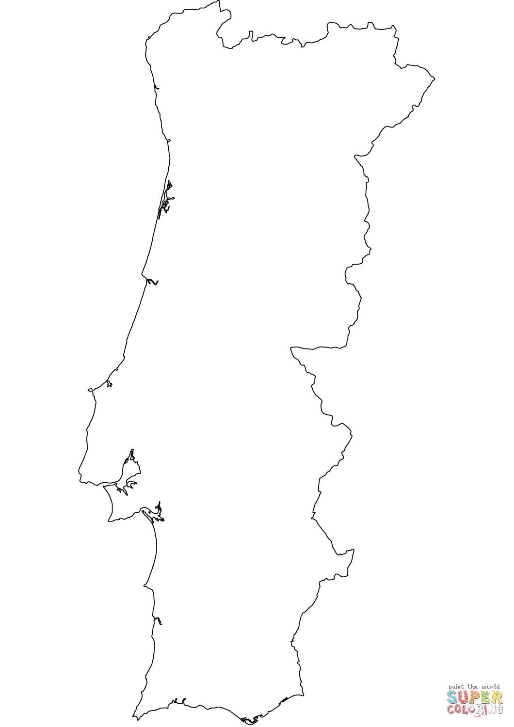 contorno mappa del Portogallo