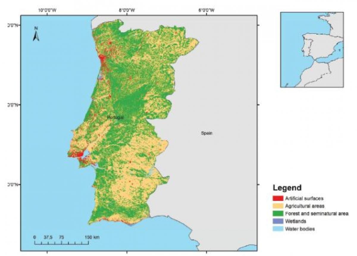 mappa del Portogallo foreste