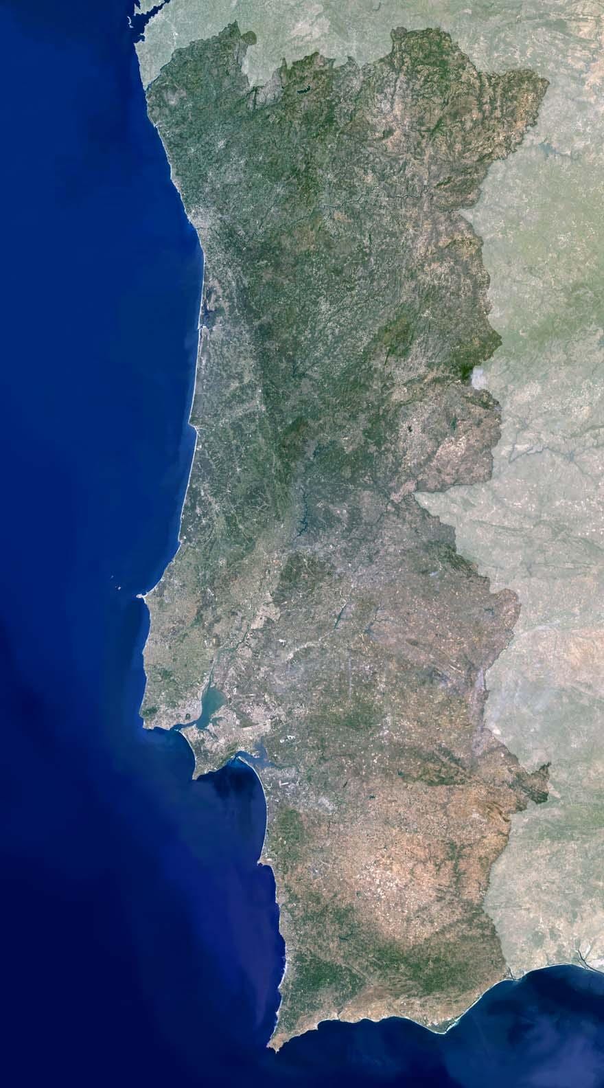 mappa del Portogallo satellitare