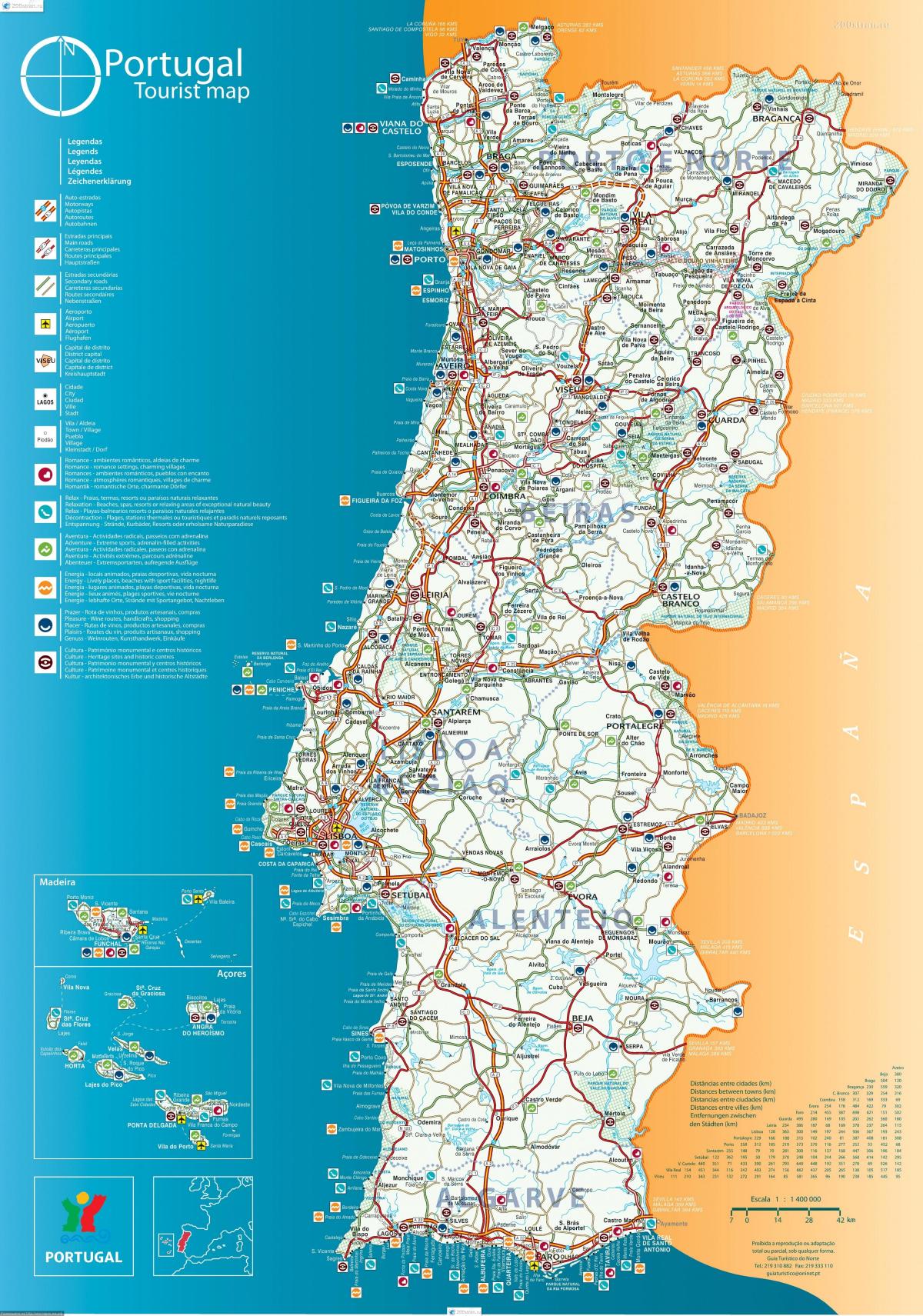 mappa turistica di Portogallo