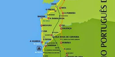 Portoghese cammino percorso costiero mappa