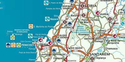 Mappa del Portogallo Silver coast