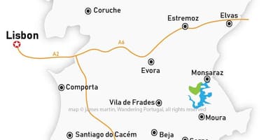 Mappa di regione di Alentejo Portogallo