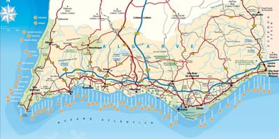 Mappa di sud del Portogallo