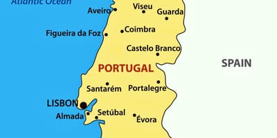 Porto sulla mappa di Portogallo