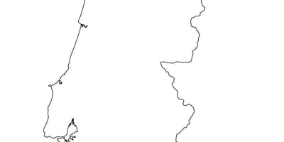 Contorno mappa del Portogallo