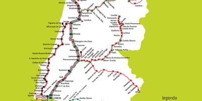 Mappa del treno Portogallo
