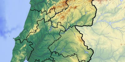 Mappa del Portogallo elevazione