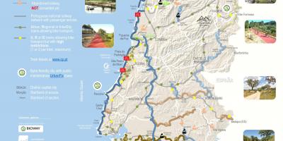 Mappa del Portogallo, escursioni in bicicletta
