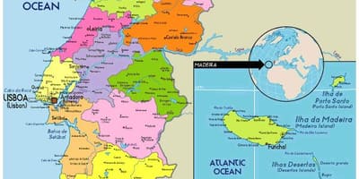 Province di Portogallo mappa