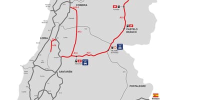 La mappa delle strade a pedaggio in Portogallo